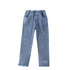 Spring And Autumn Embroidered Girls Jeans Slim-Fit Casual Pants